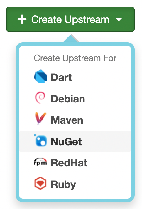choose which upstream proxy to suggest from the drop-down list on the cloudsmith platform