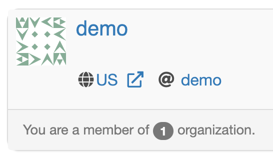 screenshot of the organization created on Cloudsmith.